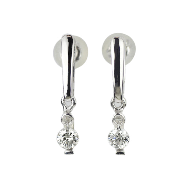K18WG ストリングホール ダイヤモンド ピアス 0.40ct