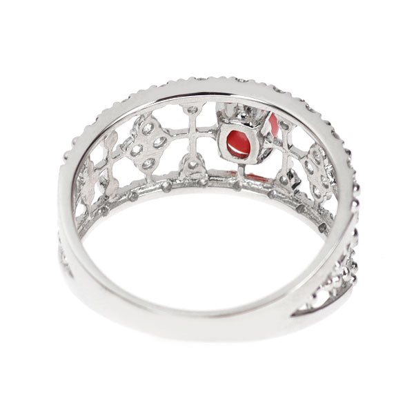 Pt950 コンクパール ダイヤモンド リング 0.65ct D0.28ct