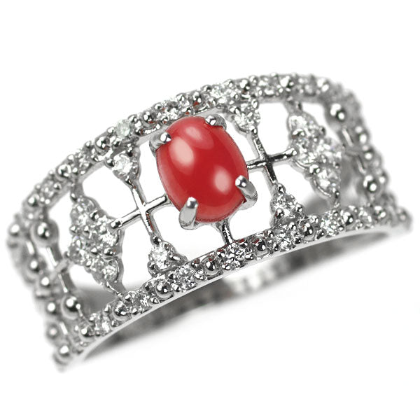 Pt950 コンクパール ダイヤモンド リング 0.65ct D0.28ct