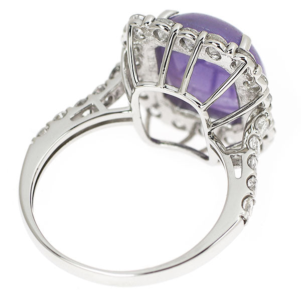 Pt950 ラベンダー翡翠 ダイヤモンド リング 5.731ct D1.40ct