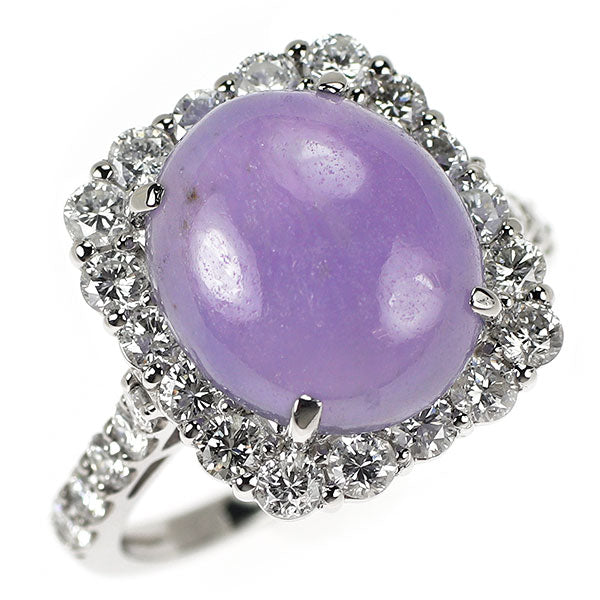 Pt950 ラベンダー翡翠 ダイヤモンド リング 5.731ct D1.40ct