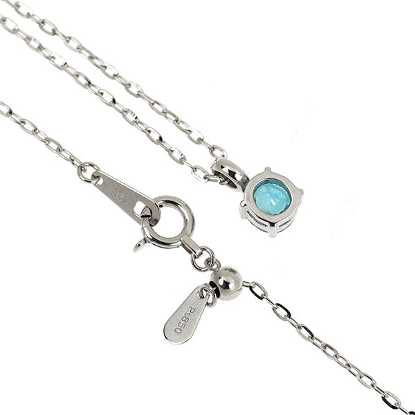 Pt900/ Pt850 ブルージルコン ペンダントネックレス 0.84ct
