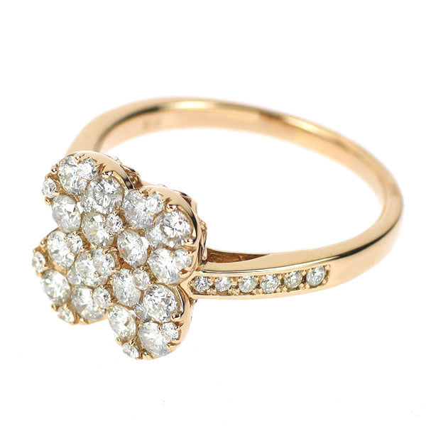 K18PG ダイヤモンド リング 1.20ct クローバー