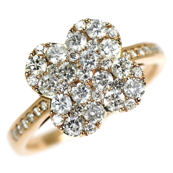 K18PG ダイヤモンド リング 1.20ct クローバー