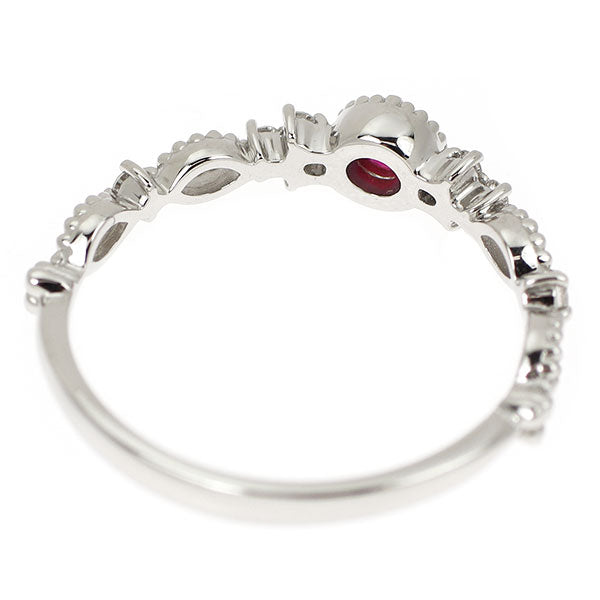 Pt950 ルビー ダイヤモンド リング 0.12ct D0.08ct