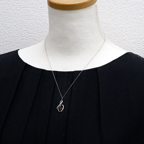 Pt900/ Pt850 ルビー ダイヤモンド ペンダントネックレス 0.55ct D0.18ct