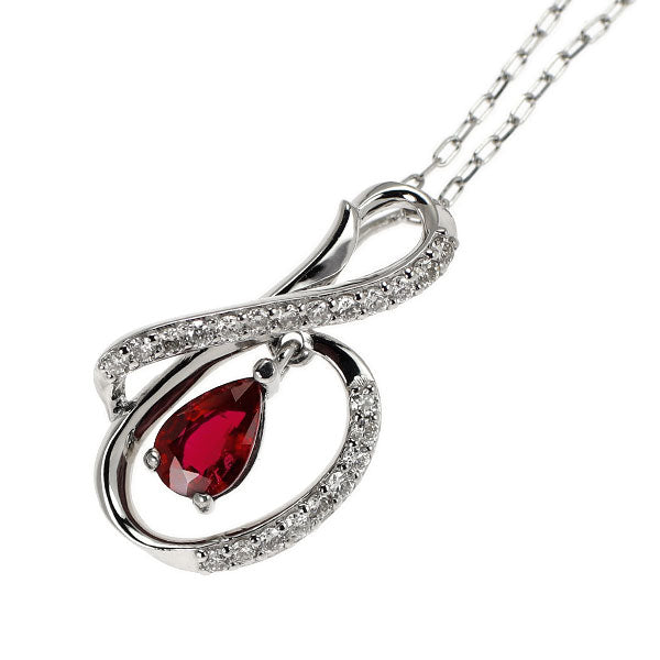Pt900/ Pt850 ルビー ダイヤモンド ペンダントネックレス 0.55ct D0.18ct