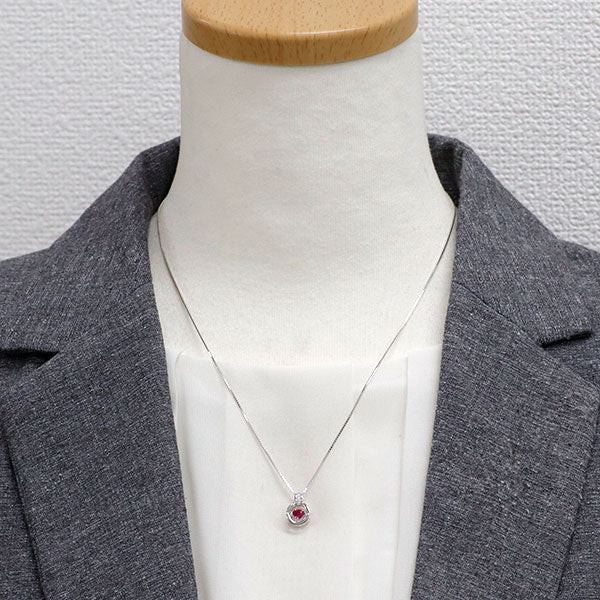 ペンダント ネックレス k18wg ルビー ダイヤモンド　トップのみ ビジュードットコム（Bijou.com） K18 WG ルビー ダイヤ ネックレス