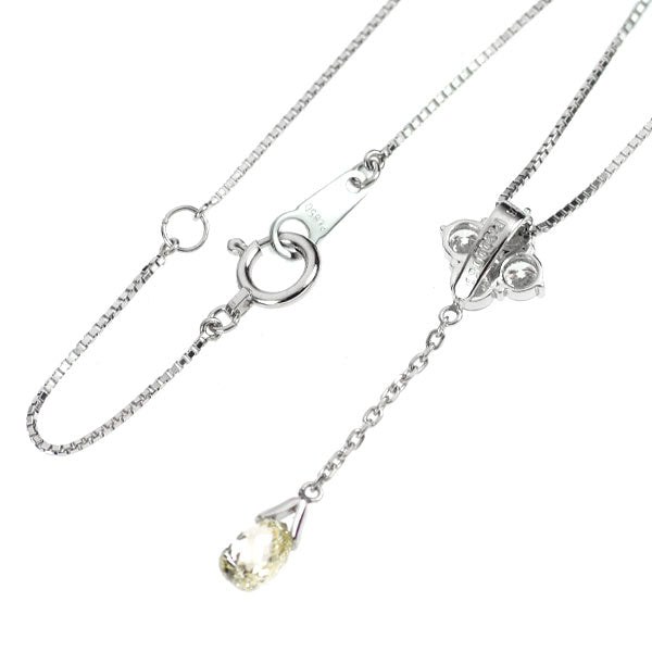 Pt900/ Pt850 ブリオレットカットダイヤモンド ペンダントネックレス 0.581ct D0.428ct