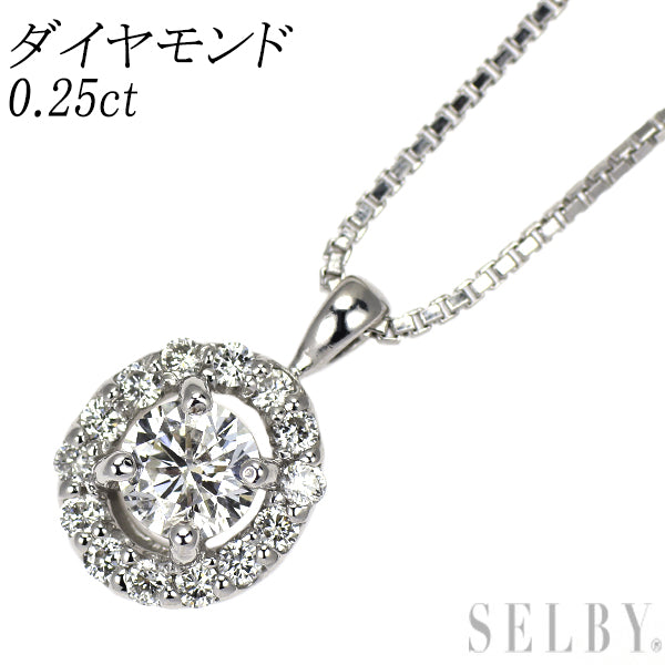 K18WG ダイヤモンド ペンダントネックレス 0.25ct