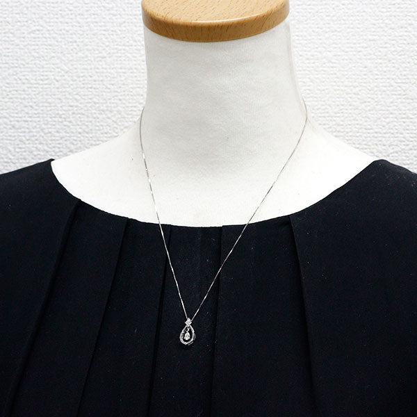 K18WG ダイヤモンド ペンダントネックレス 0.17ct D0.13ct