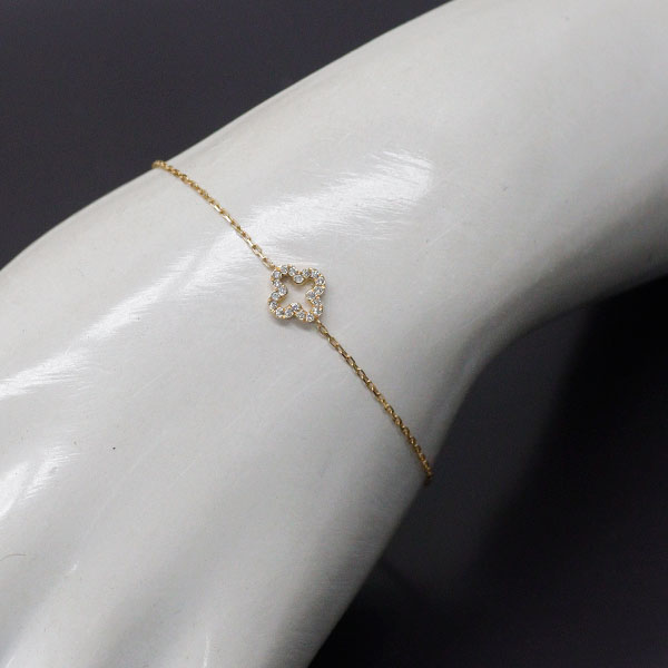 オレフィーチェ K18YG ダイヤモンド ブレスレット 0.10ct フラワー