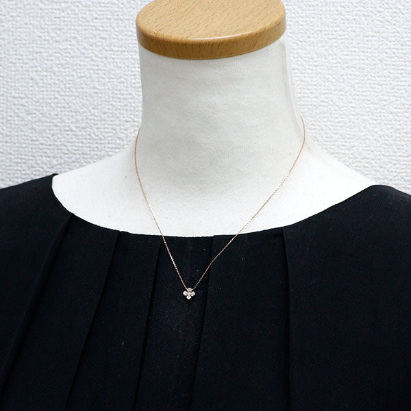 4℃ K18PG ダイヤモンド ペンダントネックレス フラワー