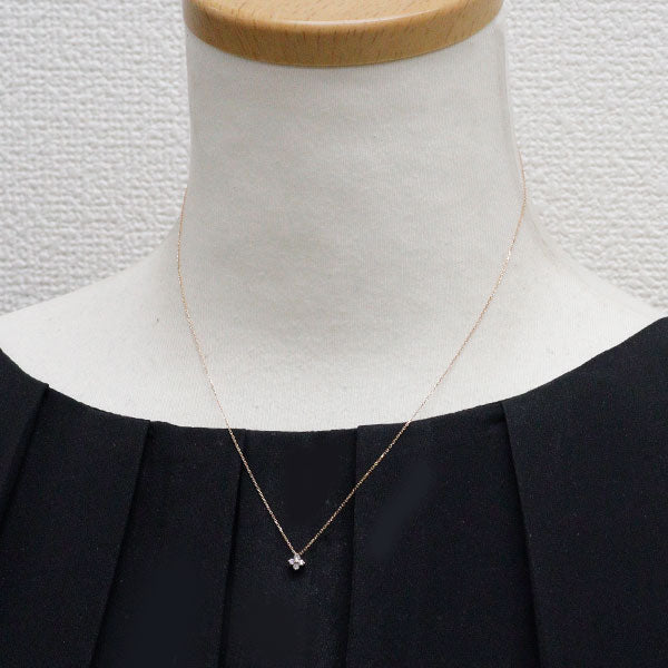 エテ/ete K18PG ダイヤモンド ペンダントネックレス 0.05ct フラワー