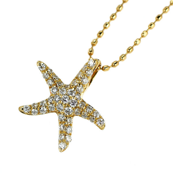 K18YG ダイヤモンド ペンダントネックレス 0.18ct ヒトデ