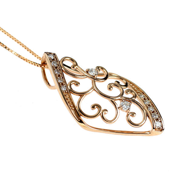 クイーン/Queen K18PG ダイヤモンド ペンダントネックレス 0.30ct