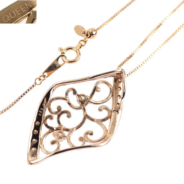 クイーン/Queen K18PG ダイヤモンド ペンダントネックレス 0.30ct