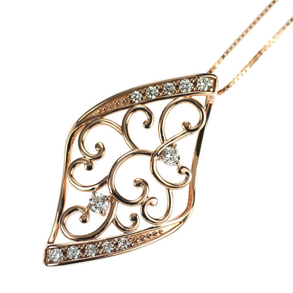 クイーン/Queen K18PG ダイヤモンド ペンダントネックレス 0.30ct