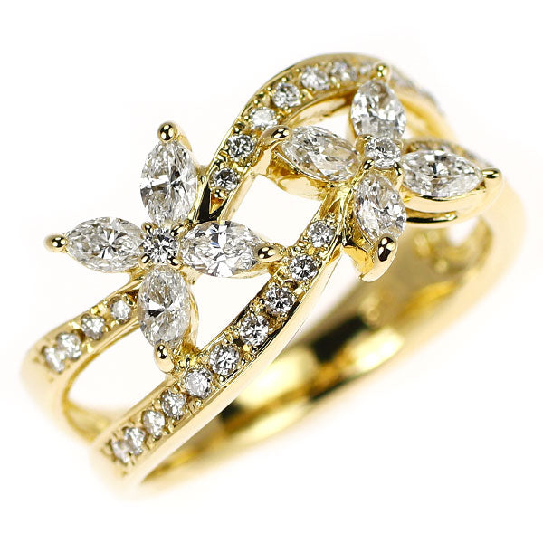K18YG ダイヤモンド リング 0.80ct  フラワー