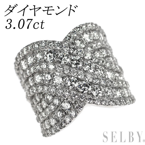 K18WG ダイヤモンド リング 3.07ct