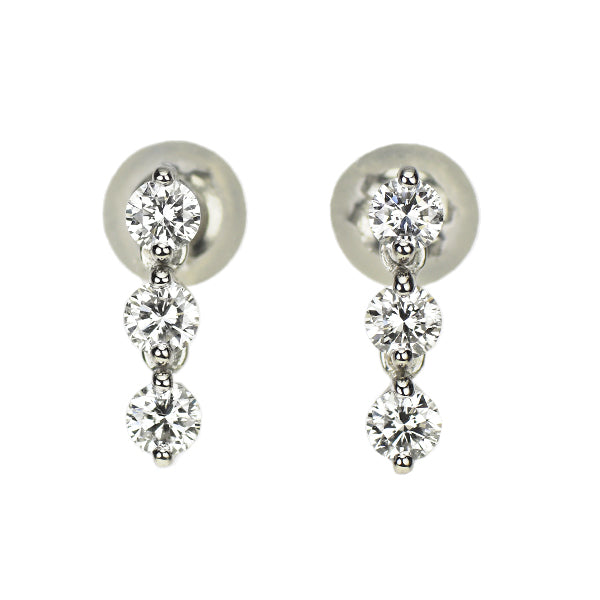 トリロジー Pt900 ダイヤモンド ピアス 0.50ct スリーストーン