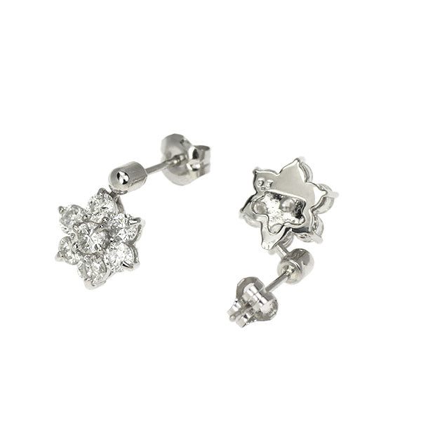 Pt900 ダイヤモンド ピアス 1.00ct  フラワー