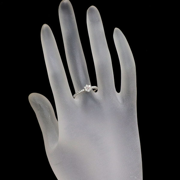 Pt950 天然ピンク ダイヤモンド リング 0.030ct D0.28ct フラワー