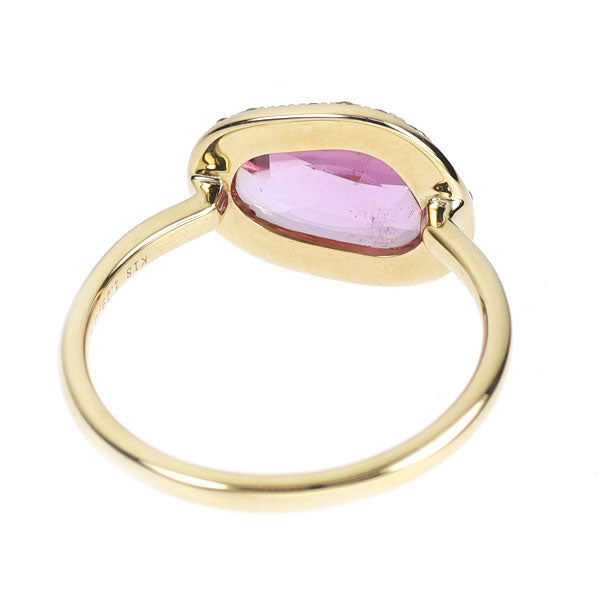 K18YG ピンクサファイア ダイヤモンド リング 1.29ct D0.14ct