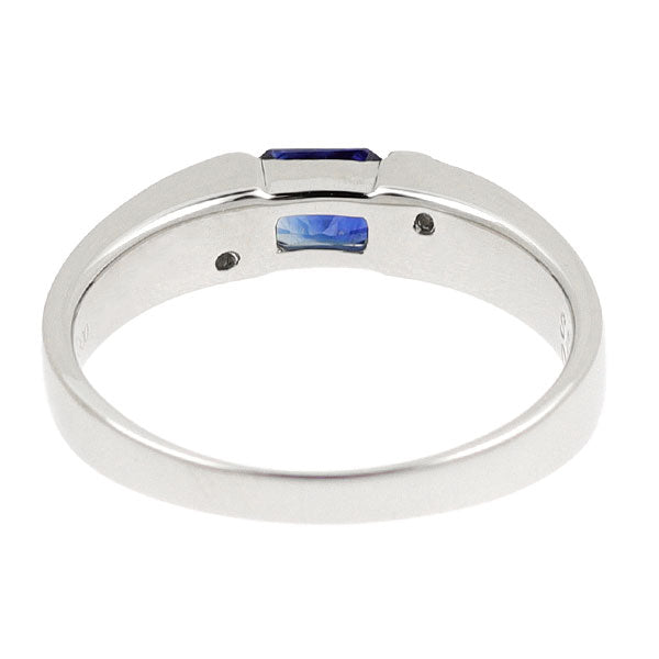 Pt900 サファイア ダイヤモンド リング 0.60ct D0.07ct