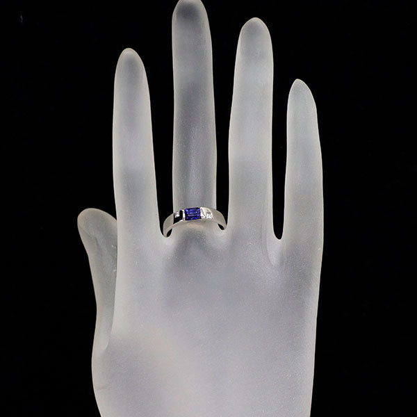 Pt900 サファイア ダイヤモンド リング 0.60ct D0.07ct