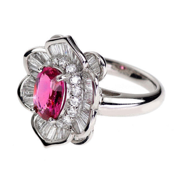 Pt950 モザンビーク産 非加熱 ルビー ダイヤモンド リング 2.057ct D1.93ct