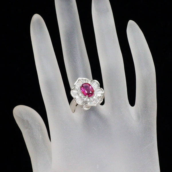 Pt950 モザンビーク産 非加熱 ルビー ダイヤモンド リング 2.057ct D1.93ct