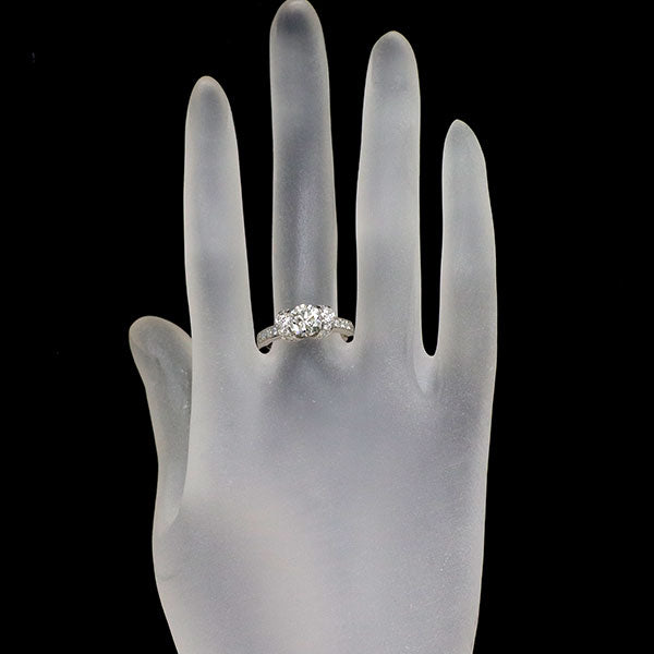 Pt900 ダイヤモンド リング 1.09ct D0.49ct