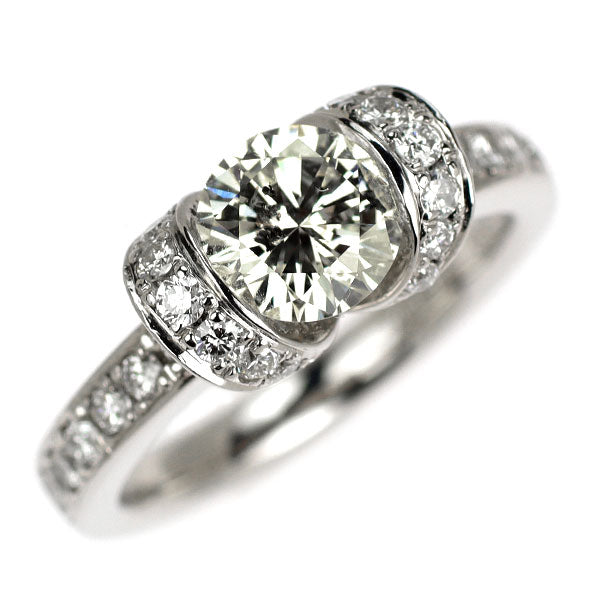 Pt900 ダイヤモンド リング 1.09ct D0.49ct
