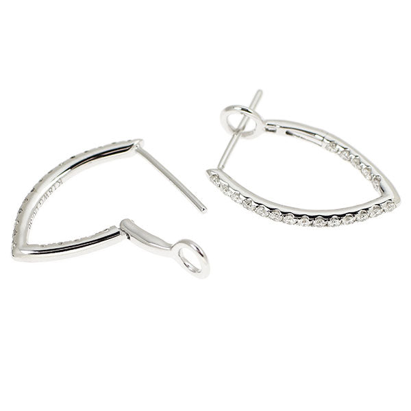 K18WG ダイヤモンド ピアス 0.72ct フープ
