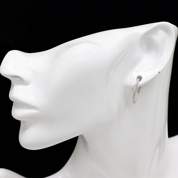 K18WG ダイヤモンド ピアス 0.72ct フープ