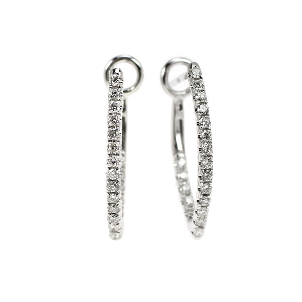 K18WG ダイヤモンド ピアス 0.72ct フープ