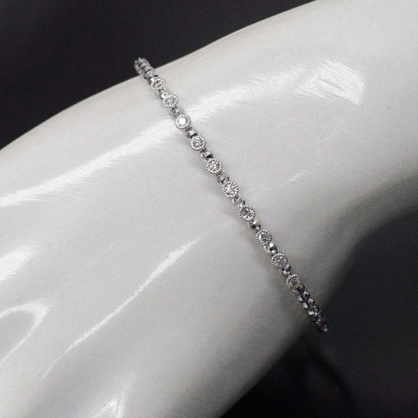 K18WG ダイヤモンド ブレスレット 0.30ct 形状記憶 ワイヤーバングル