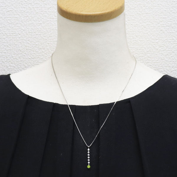 Pt900/ Pt850 トリートイエローグリーンダイヤモンド ペンダントネックレス 0.267ct D0.20ct