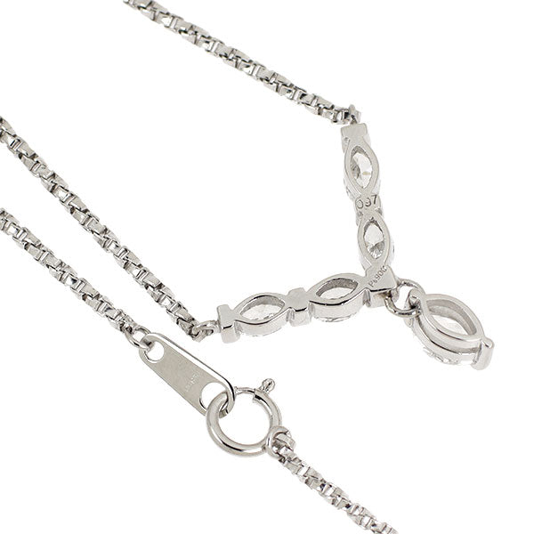 Pt900/ Pt850 マーキス ダイヤモンド ペンダントネックレス 0.97ct