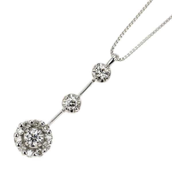K18WG ダイヤモンド ペンダントネックレス 0.30ct