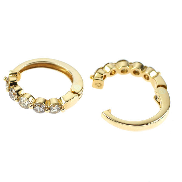 K18YG ダイヤモンド イヤリング 1.00ct フープ