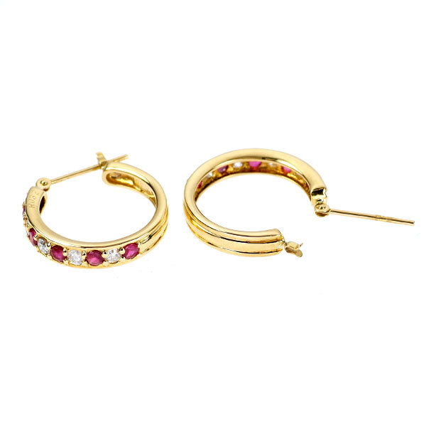 ルビーピアス　K18YG K18YG ルビー ピアス