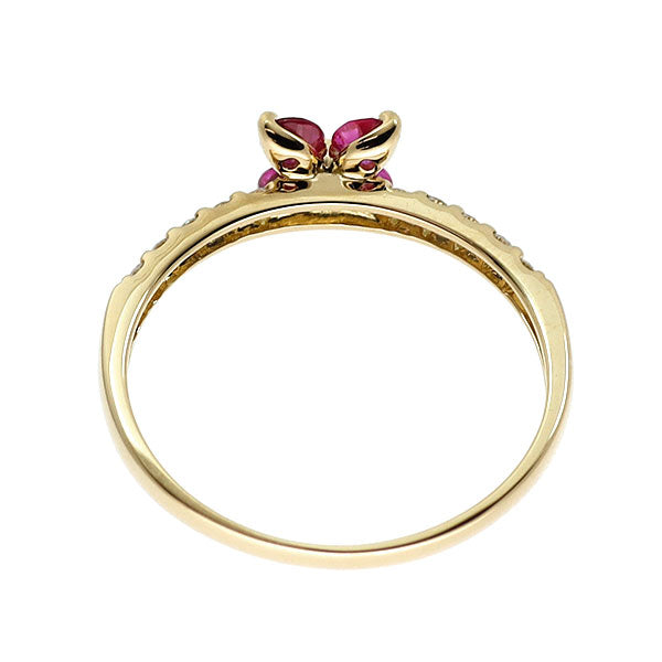 K18YG ルビー ダイヤモンド リング 0.34ct D0.16ct