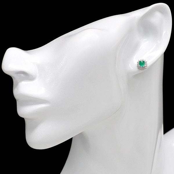 Pt900 エメラルド ダイヤモンド ピアス 0.70ct D0.20ct