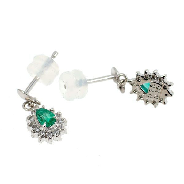 Pt900 エメラルド ダイヤモンド ピアス 0.31ct D0.20ct — セルビー