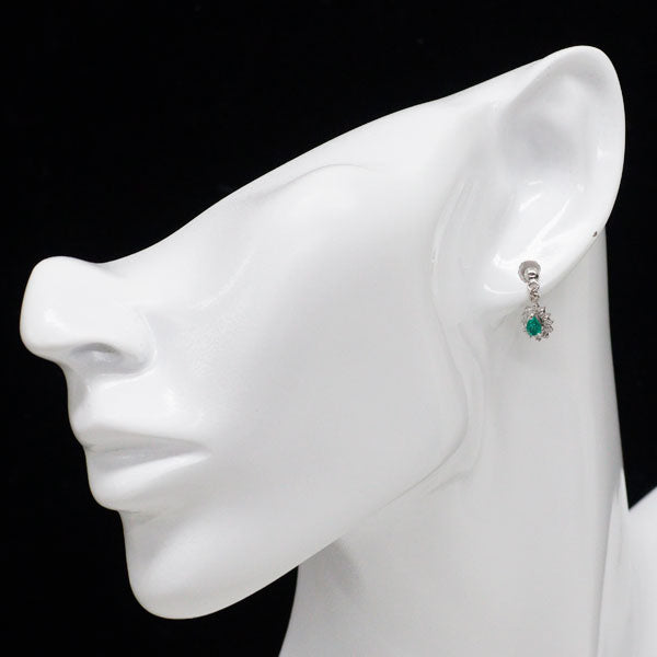 Pt900 エメラルド ダイヤモンド ピアス 0.31ct D0.20ct — セルビー