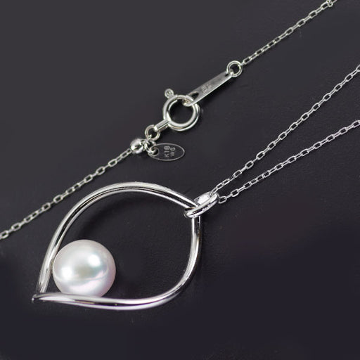 K18WG アコヤ真珠 ペンダントネックレス 径約8.0mm 2way — セルビー