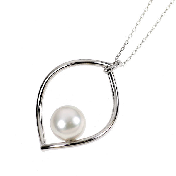【ノーブランド】K18WG パール ネックレス K18WG アコヤ真珠 ペンダントネックレス 径約8.0mm 2way — セルビー