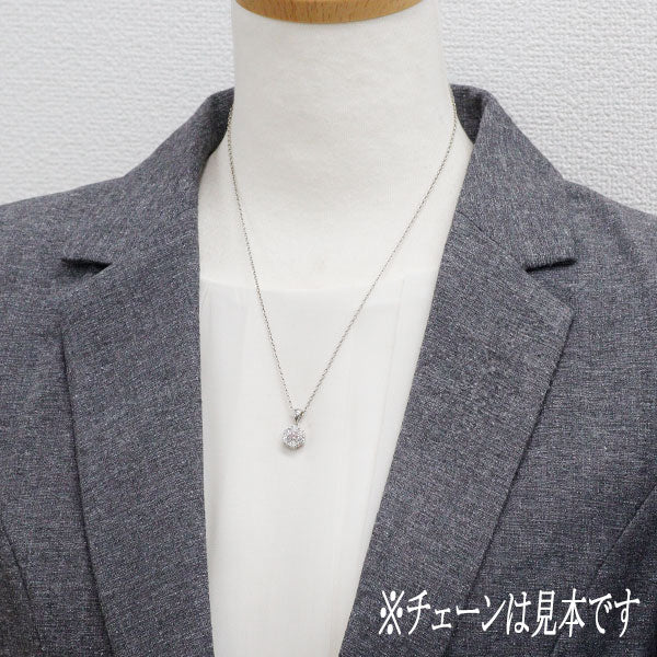 希少 Pt900 天然ピンク/ カラーレス ダイヤモンド ペンダントトップ 0.149ct FLP I2 D0.640ct フラワー
